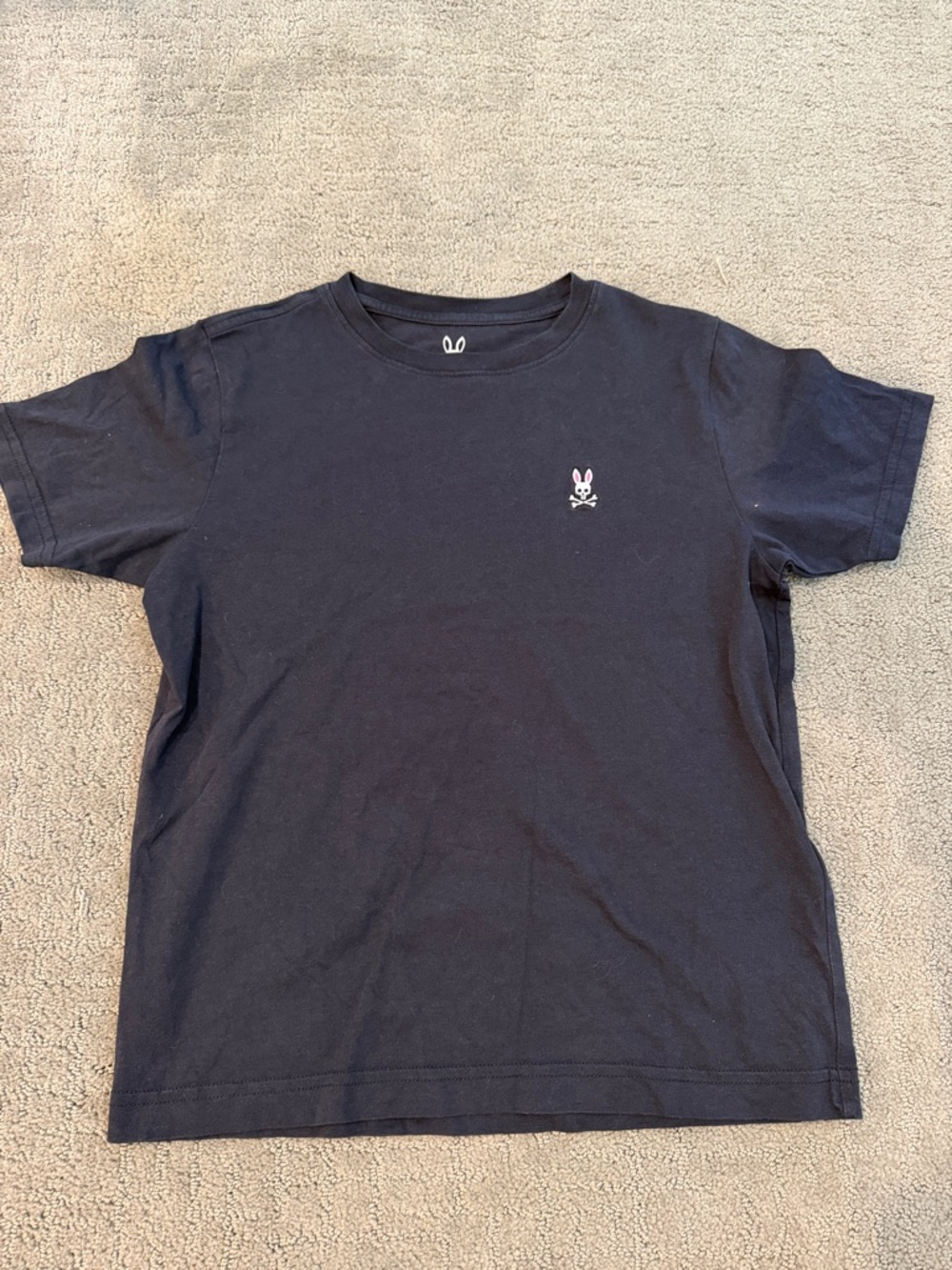 Psycho Bunny Navy Short-Sleeve Crewneck Tee with Pink Bunny Logo